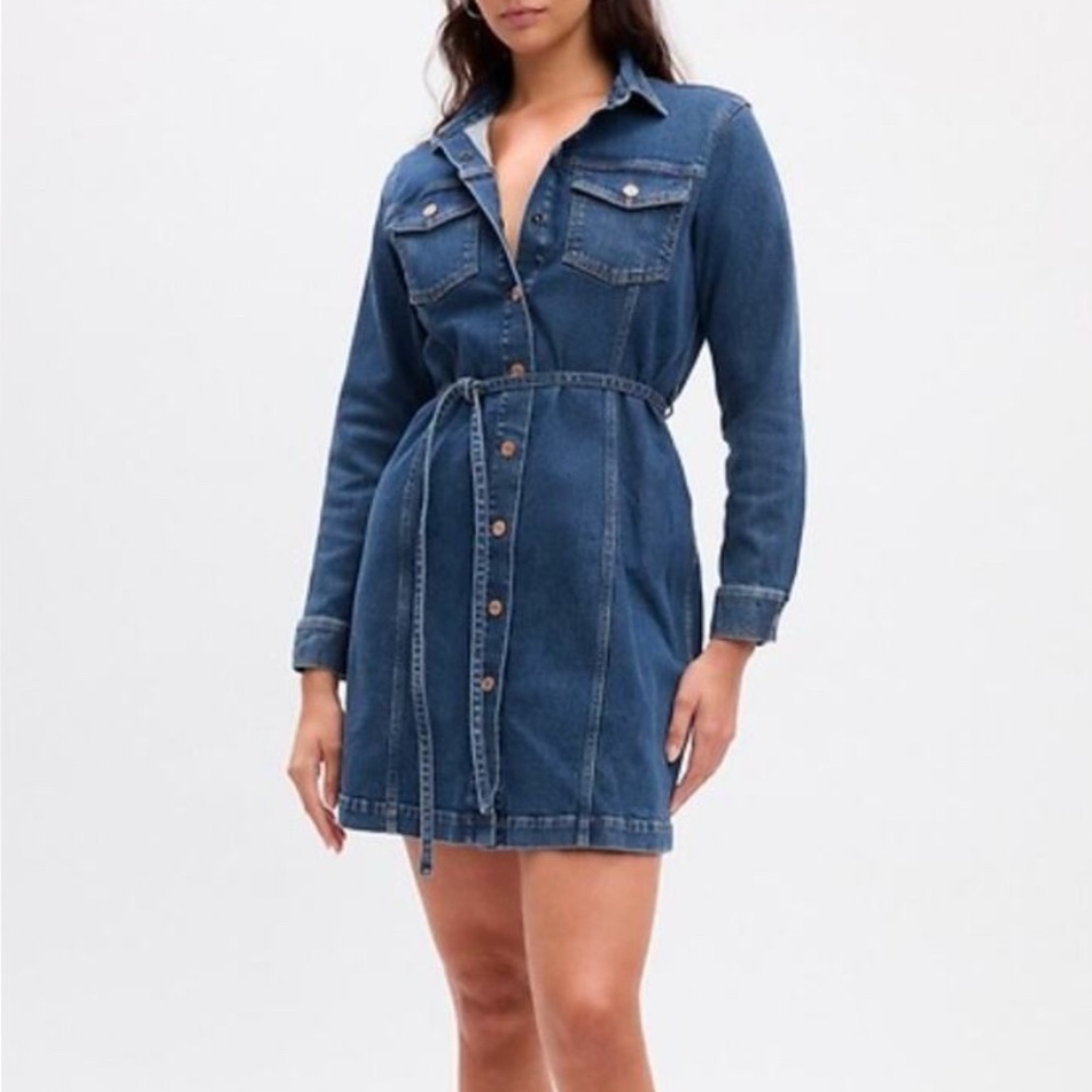 GAP Long Sleeve Denim Dress w/belt
